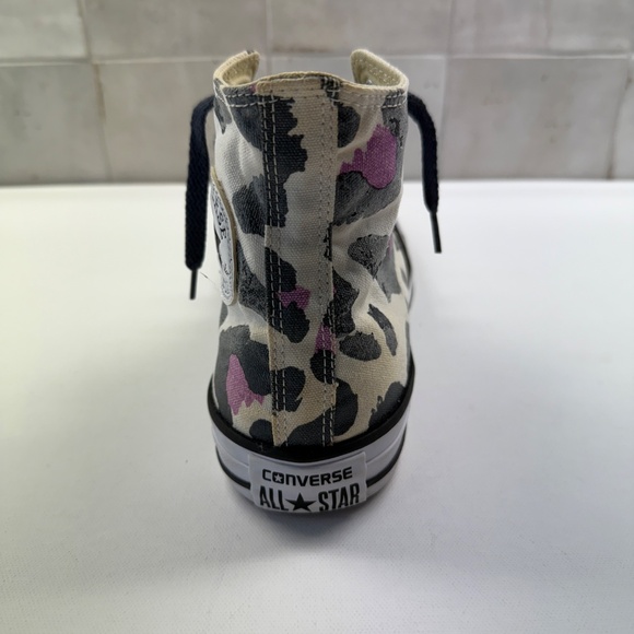 Converse All Star Chuck Taylor High Top Cheetah Pink Black Beige Womens Sz 8 - Picture 7 of 16